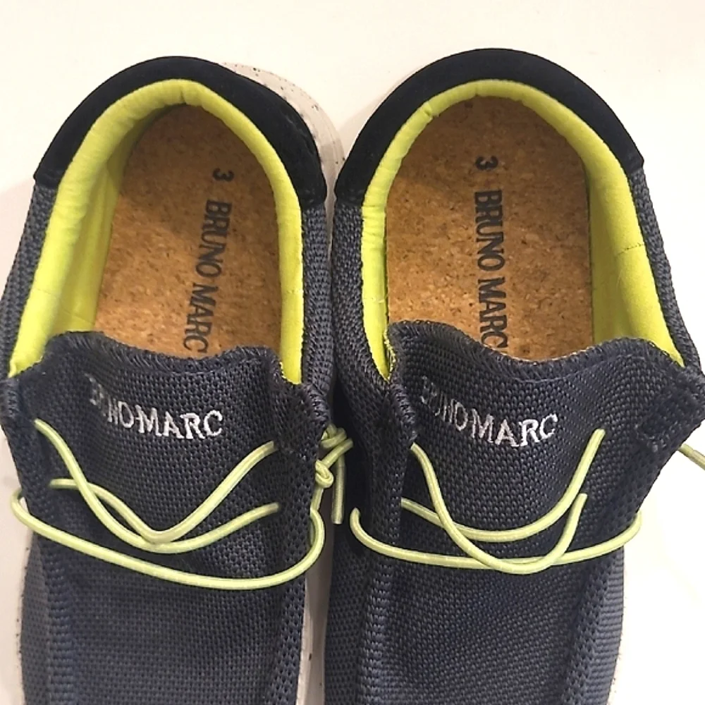 Bruno Marc Slip-On Fur Casual Loafer Unisex Knit Canvas Moccasin Sneaker Sz 3